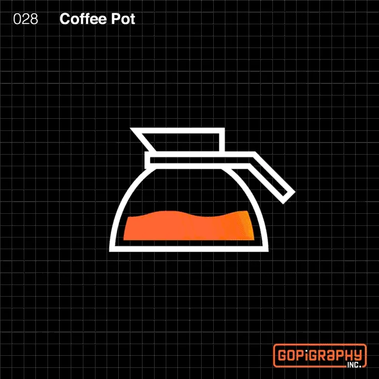 Coffee pot icon graphic design micro animation