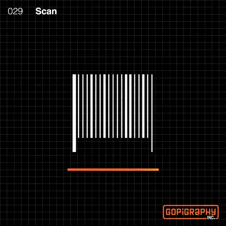 bar code scanner icon graphic design micro animation