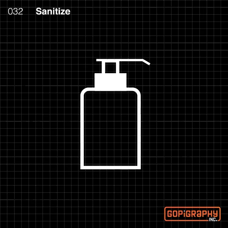 Sanitize icon graphic design micro animation