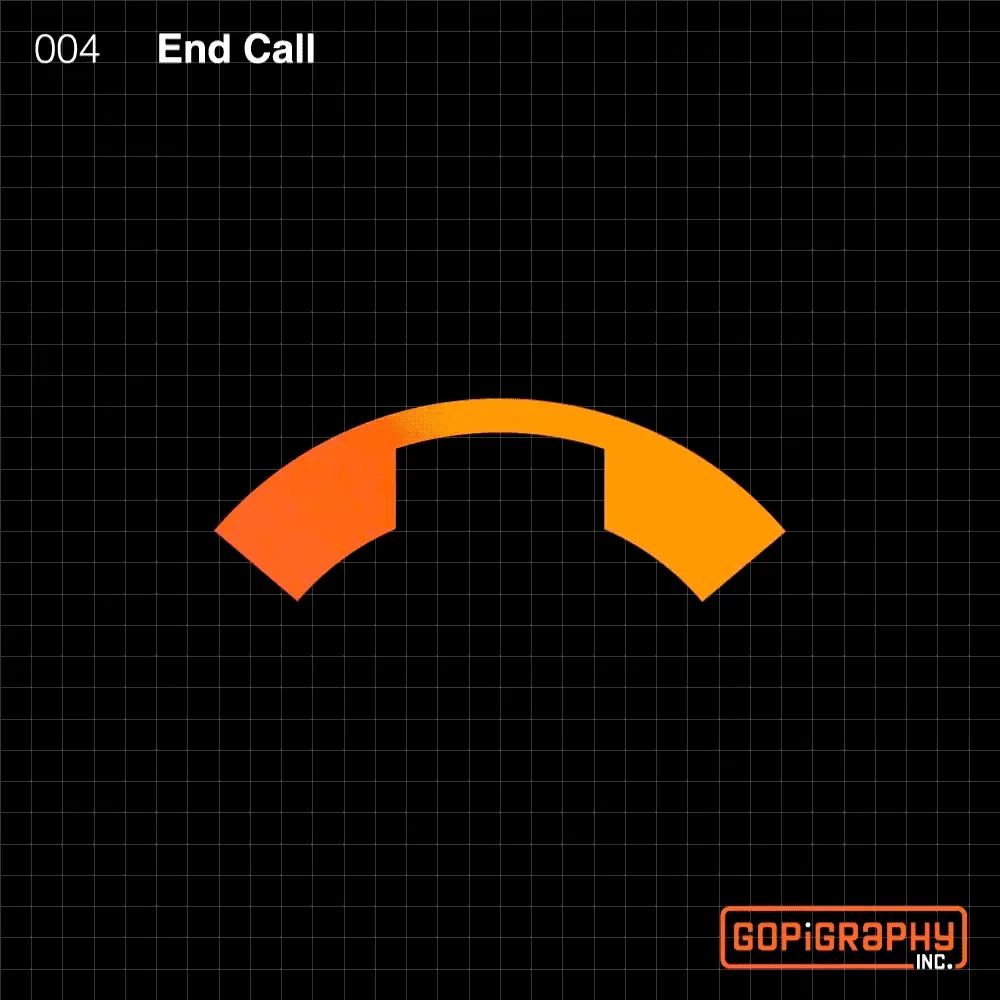 End call icon graphic design micro animation