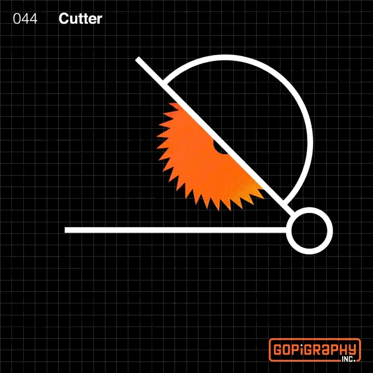 cutter icon graphic design micro animation