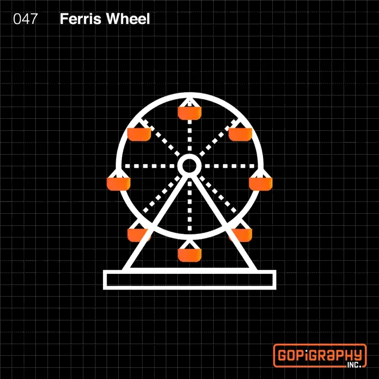 ferris wheel icon graphic design micro animation