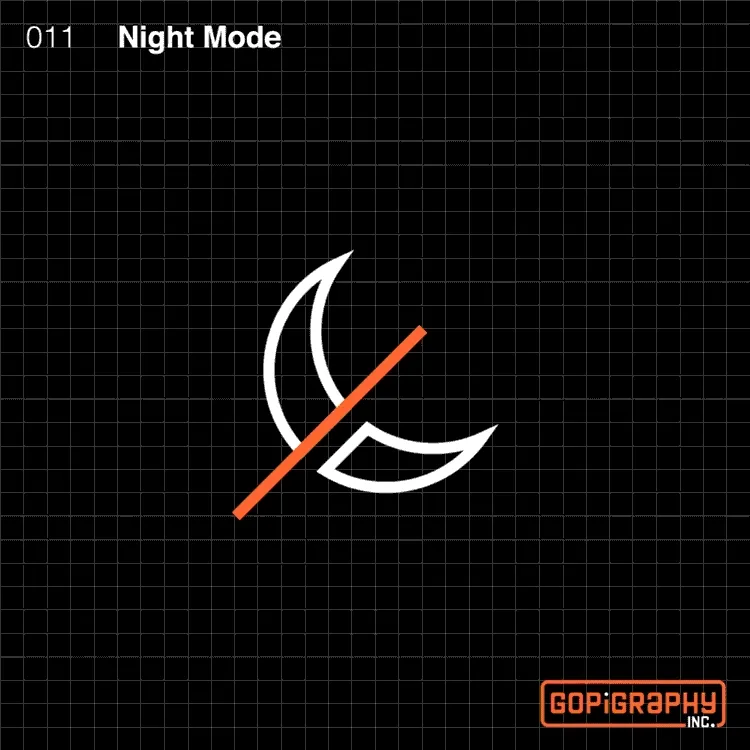 night mode icon graphic design micro animation