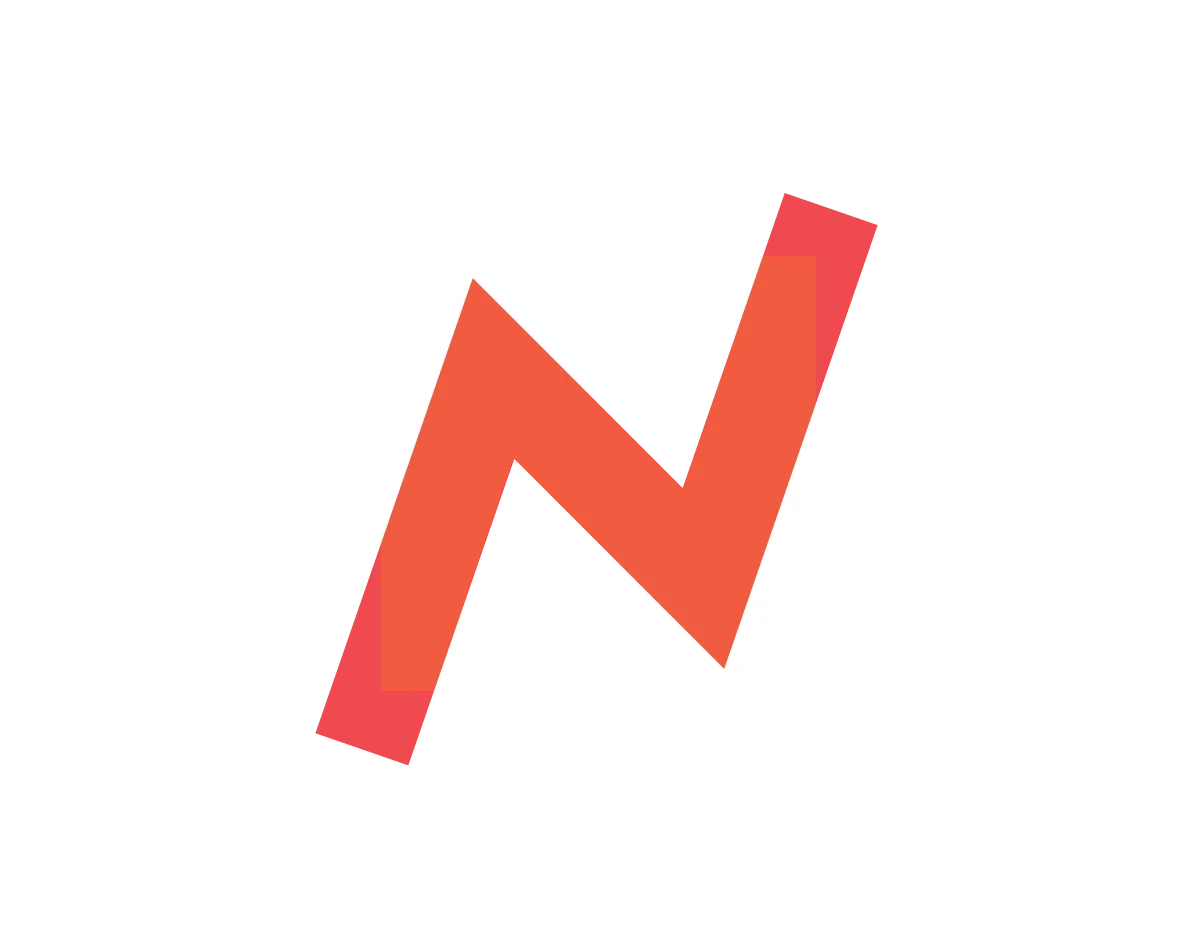 Brand initials in the negative space